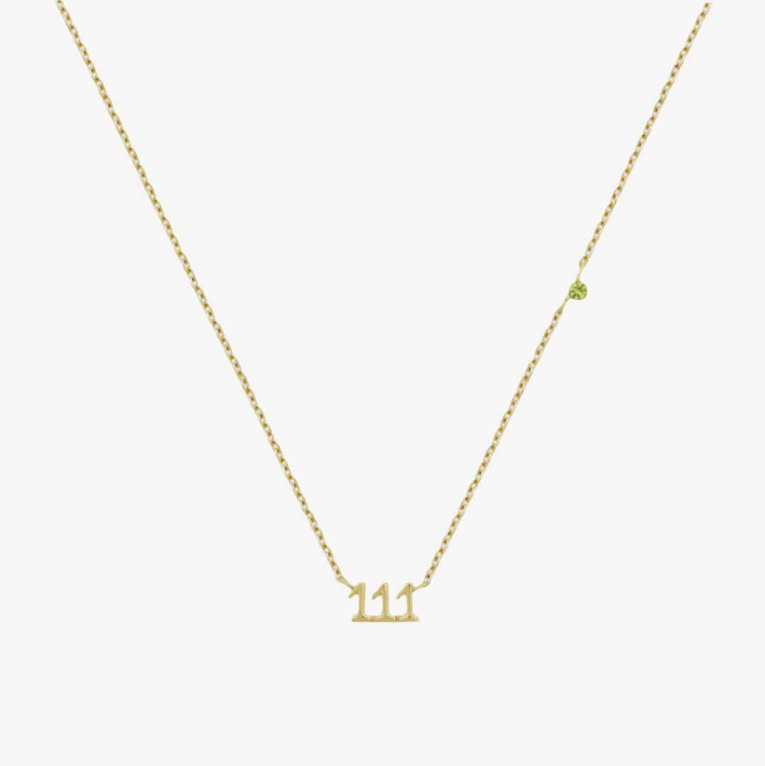  111 Angel Number Necklace. 18K gold-plated, hypoallergenic & tarnish-resistant, featuring a CZ stone