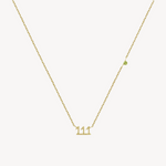  111 Angel Number Necklace. 18K gold-plated, hypoallergenic & tarnish-resistant, featuring a CZ stone