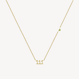  111 Angel Number Necklace. 18K gold-plated, hypoallergenic & tarnish-resistant, featuring a CZ stone