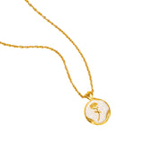 Rosalie Coin Pendant Necklace – 18K Gold-Plated Rose Charm