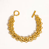 Lyra Bold Weave Bracelet – 18K Gold Plated