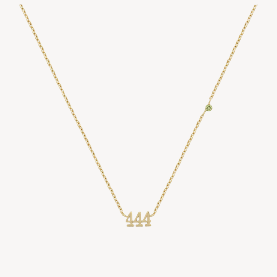 444 angel number chocker gold necklace 