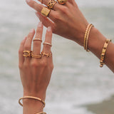 Aliya Bracelet is perfect for stacking. 18K gold-plated, waterproof & hypoallergenic. A timeless, tarnish-resistant layering piece