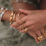 Aliya Bracelet is perfect for stacking. 18K gold-plated, waterproof & hypoallergenic. A timeless, tarnish-resistant layering piece