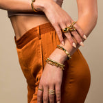 Aliya Bracelet is perfect for stacking. 18K gold-plated, waterproof & hypoallergenic. A timeless, tarnish-resistant layering piece