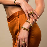 Aliya Bracelet is perfect for stacking. 18K gold-plated, waterproof & hypoallergenic. A timeless, tarnish-resistant layering piece