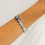 Aria Textured Cuff Bracelet  silver