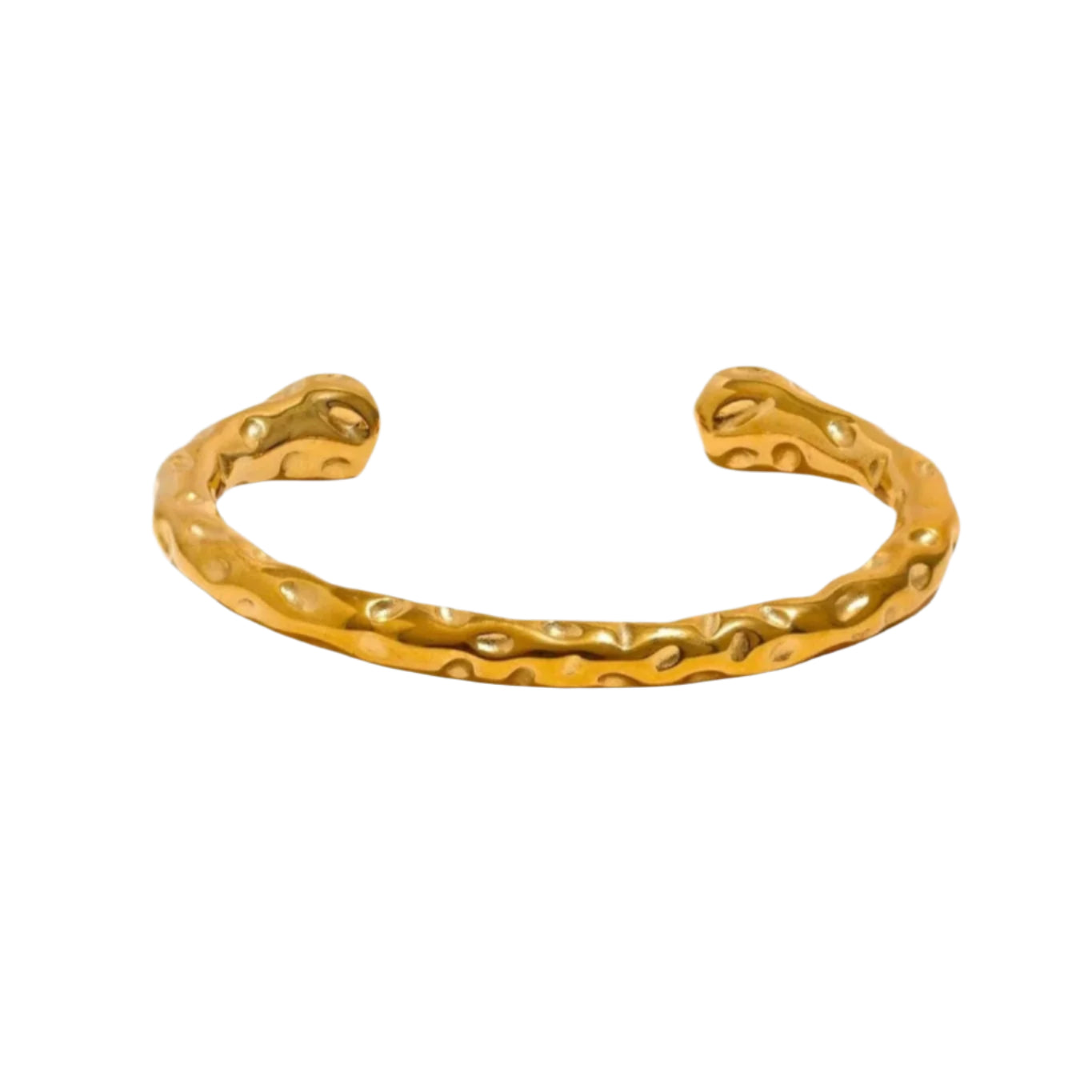 Aurora Textured Cuff Bracelet – 18K Gold Plated, Elegant Statement