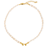 Pearl Hand-in-Hand Hoop Necklace
