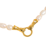 Pearl Hand-in-Hand Hoop Necklace