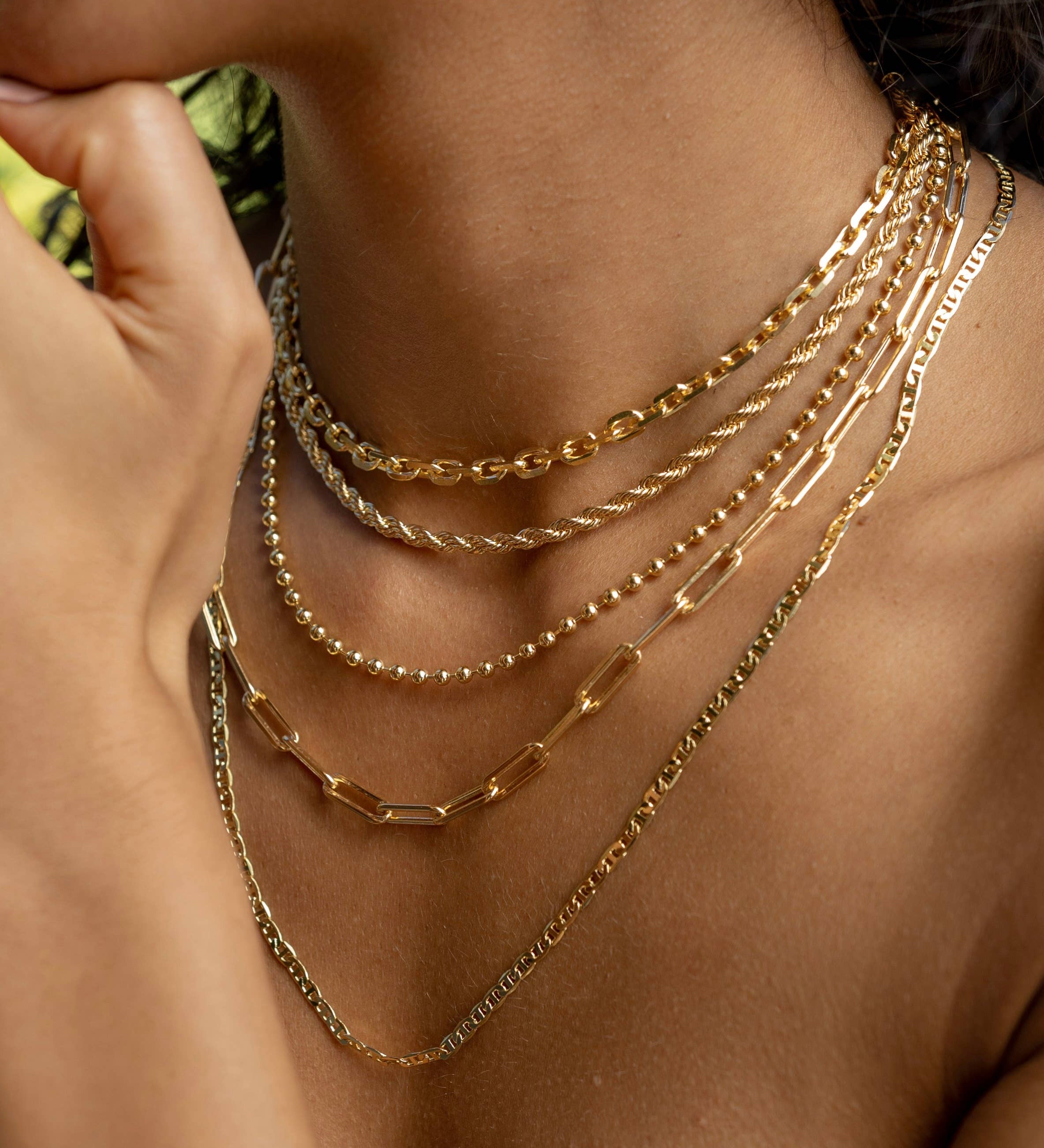Carrie Link Gold Necklace Layered Look