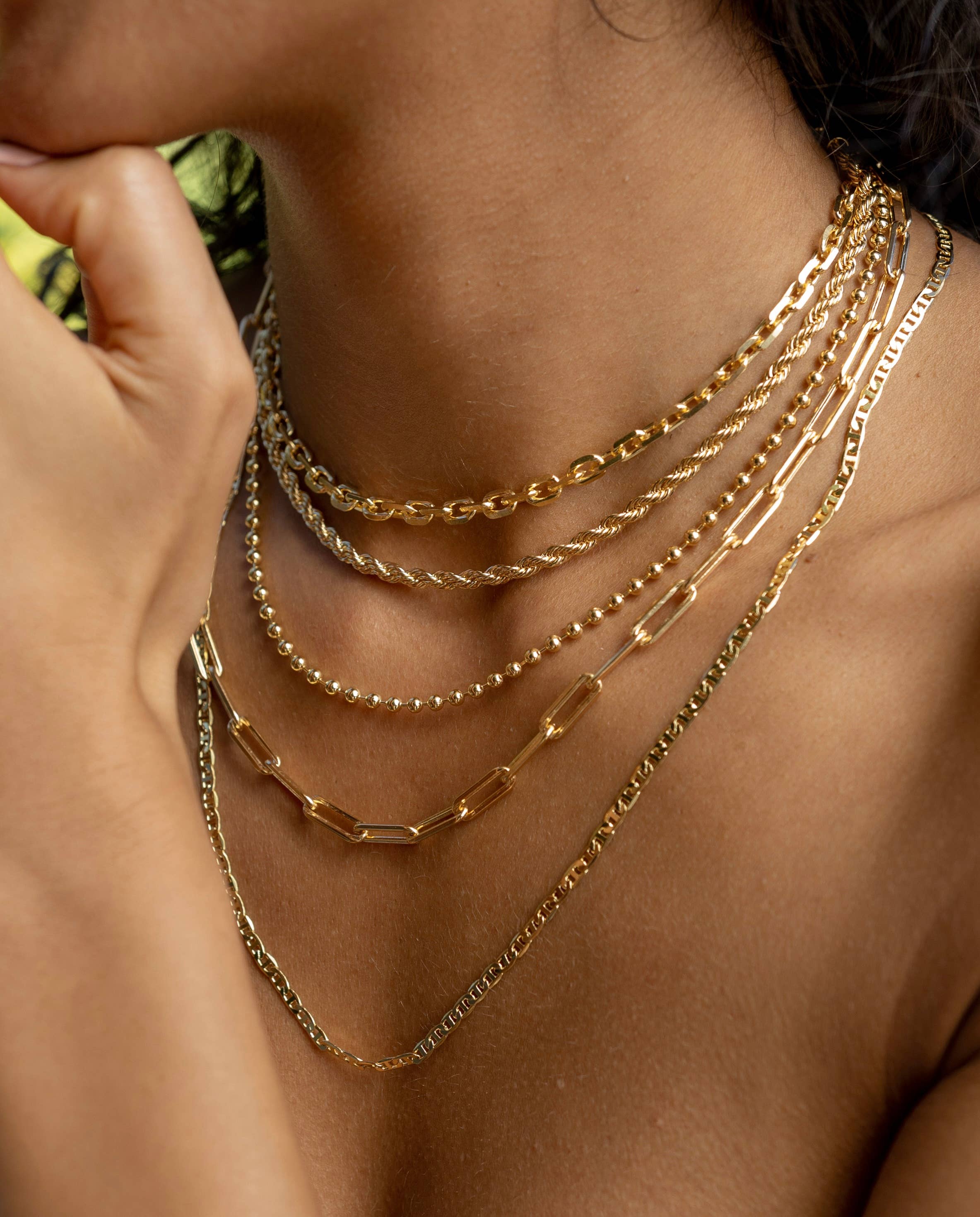 Carrie Link Gold Necklace Layered Look