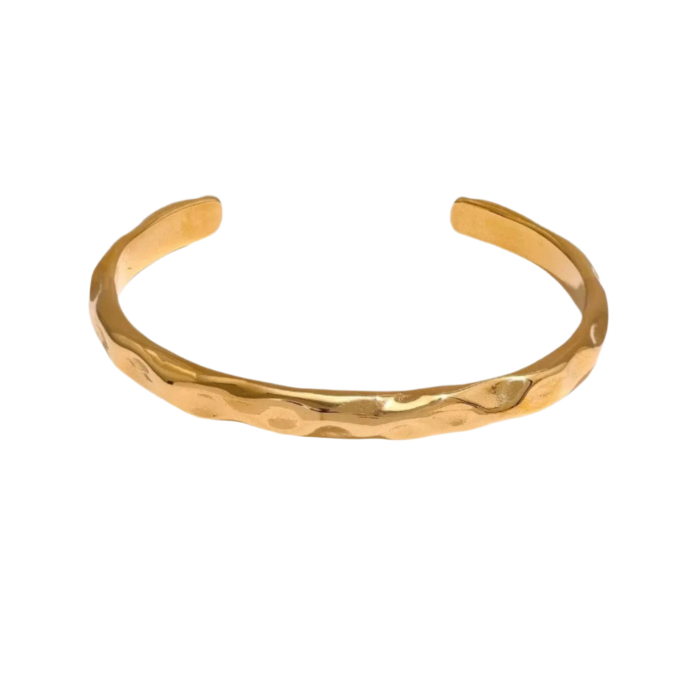 Celeste Cuff Bracelet features a refined textured design in 18K gold-plated stainless steel. Waterproof, tarnish-resistant & hypoallergenic