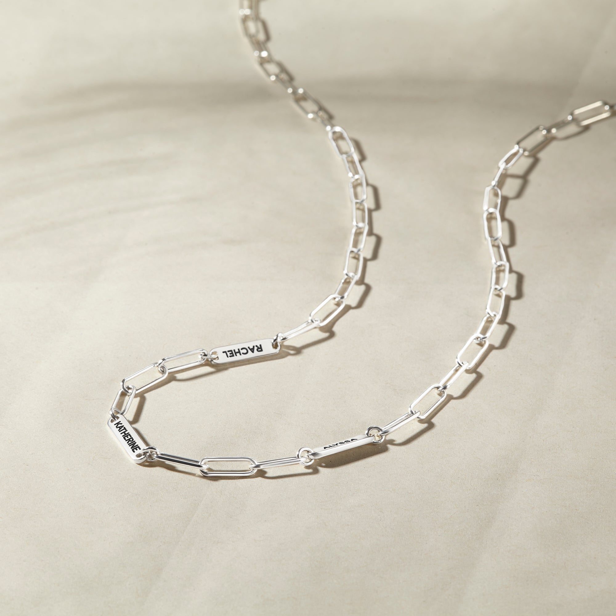 Custom Multiple Name Necklace silver 