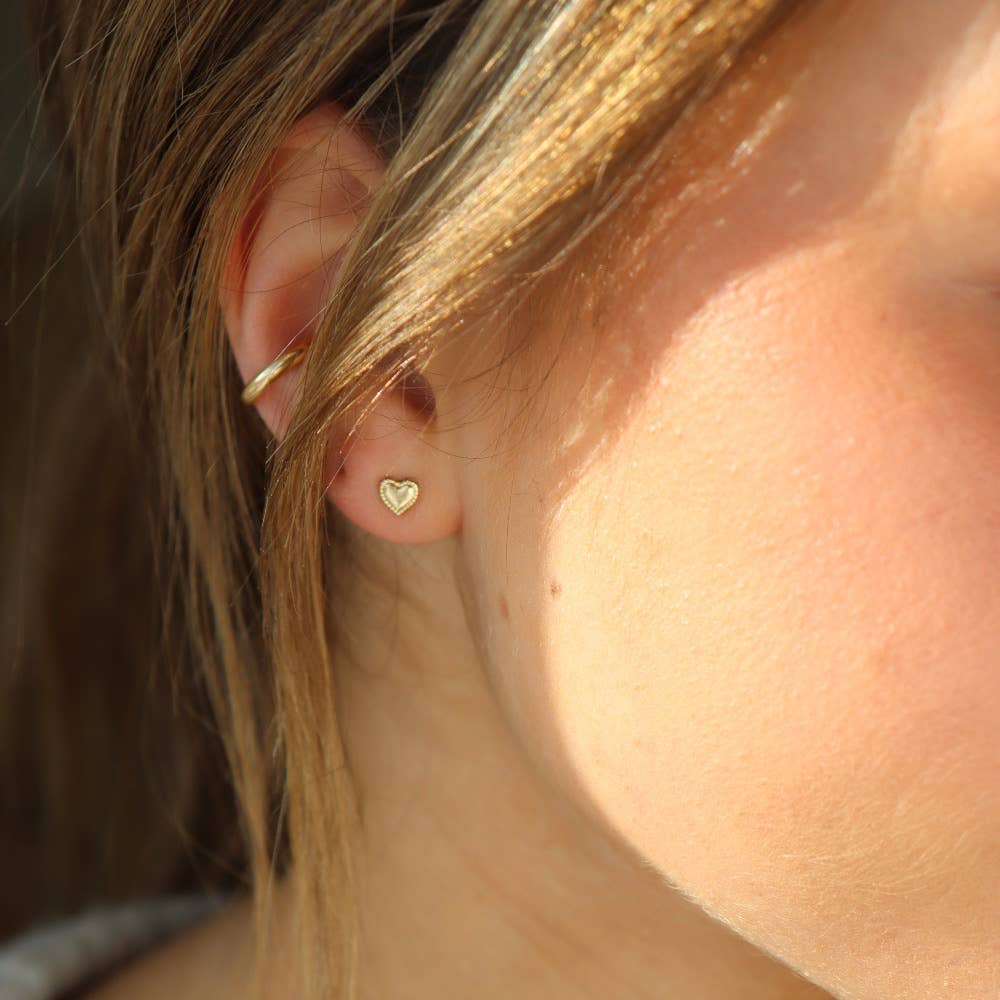 Darling Heart Stud Earrings – 14K Gold Fill,