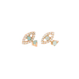 Evil Eye Stud Earrings. 18K gold-plated, hypoallergenic & featuring Amazonite & CZ stones