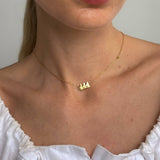 Gold necklace 444 angel number chocker style hypoallergenic and tarnish free 