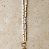 Golden Pearl Necklace – 18K Gold Plated, Elegant & Timeless Staged