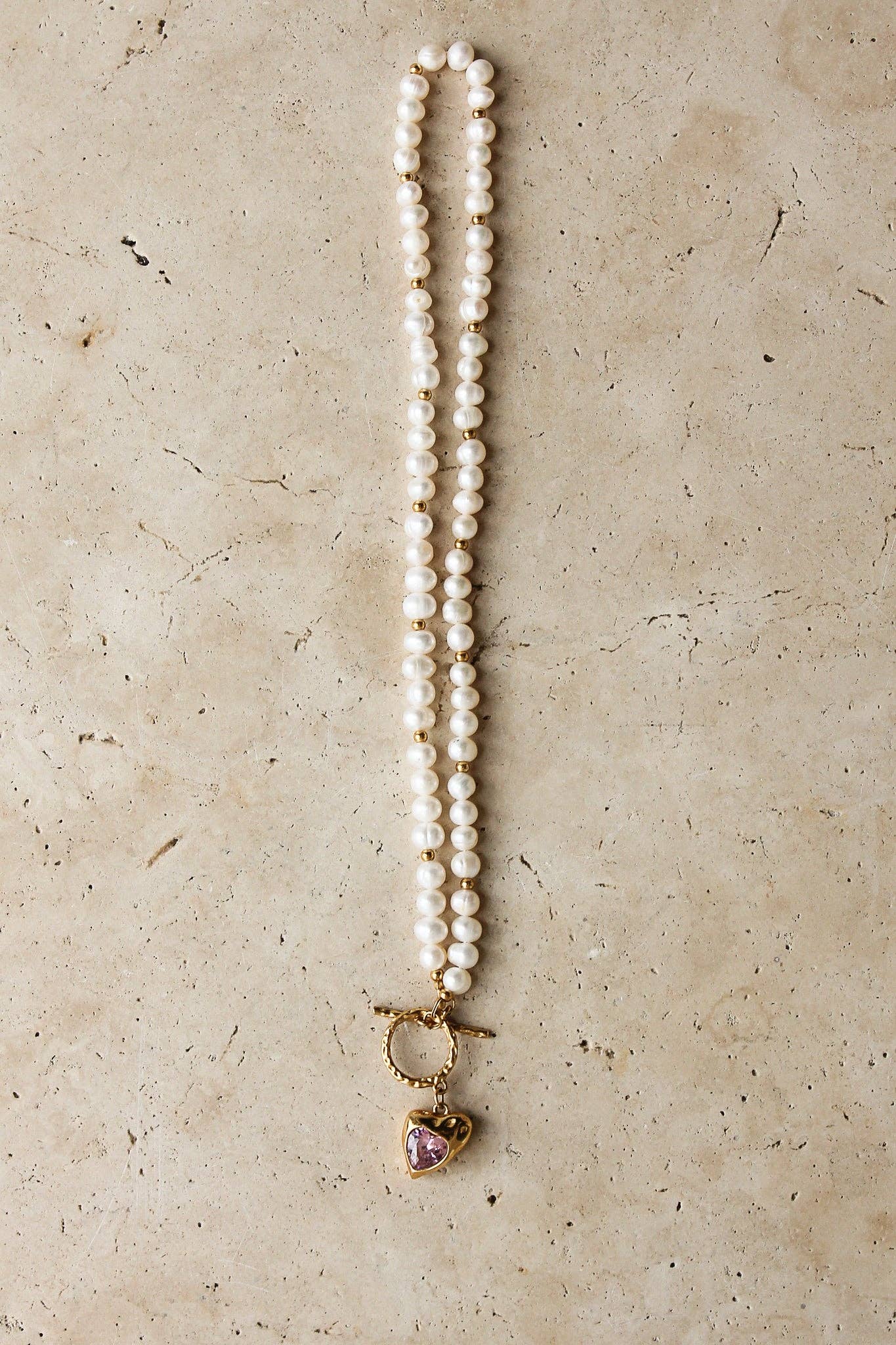 Golden Pearl Necklace – 18K Gold Plated, Elegant & Timeless Staged