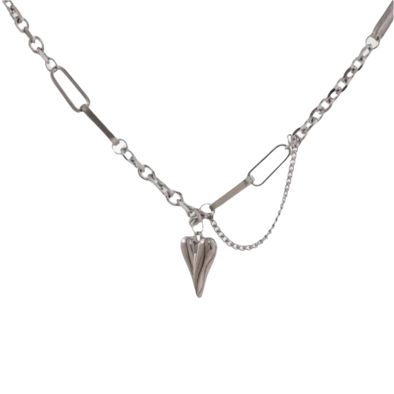 Heart Gold Necklace. Silver, hypoallergenic & tarnish-resistant, featuring a delicate heart charm