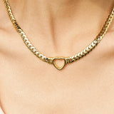 Heart Snake Chain Necklace & Bracelet – 14K Gold Plated