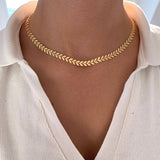 Herringbone Choker Necklace. Gold-plated, hypoallergenic & tarnish-resistant, perfect for layering or solo wear