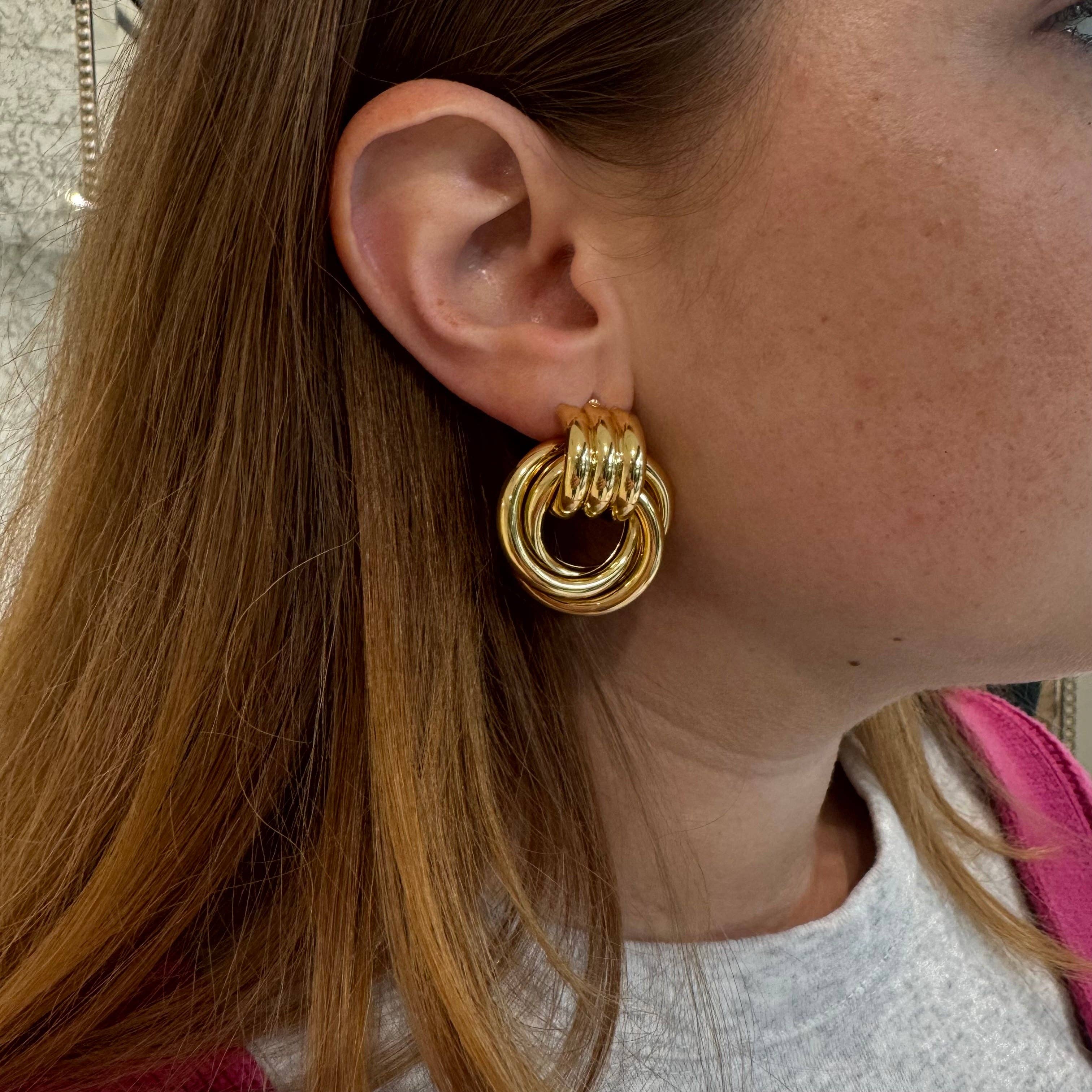 Jane Statement Earrings. 18K gold-plated