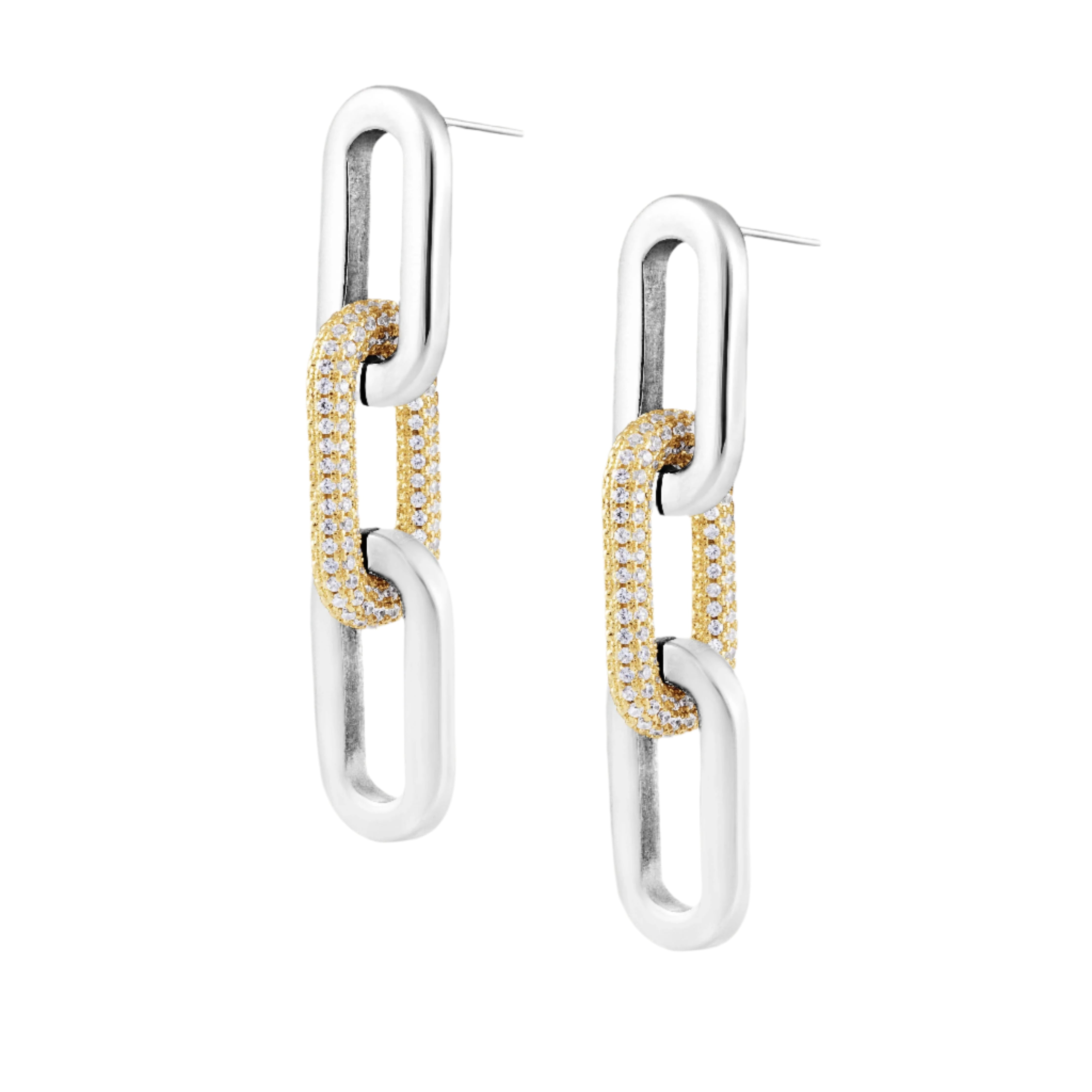 Jenna Pavé Earrings. 18K gold-plated, pavé detailing, waterproof & hypoallergenic.