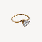 Lumière Teardrop Ring – 18K Gold Plated, Elegant & Timeless