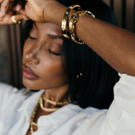 Maddy Bracelet. 18K gold-plated, hypoallergenic & tarnish-resistant, featuring a CZ stone stacked
