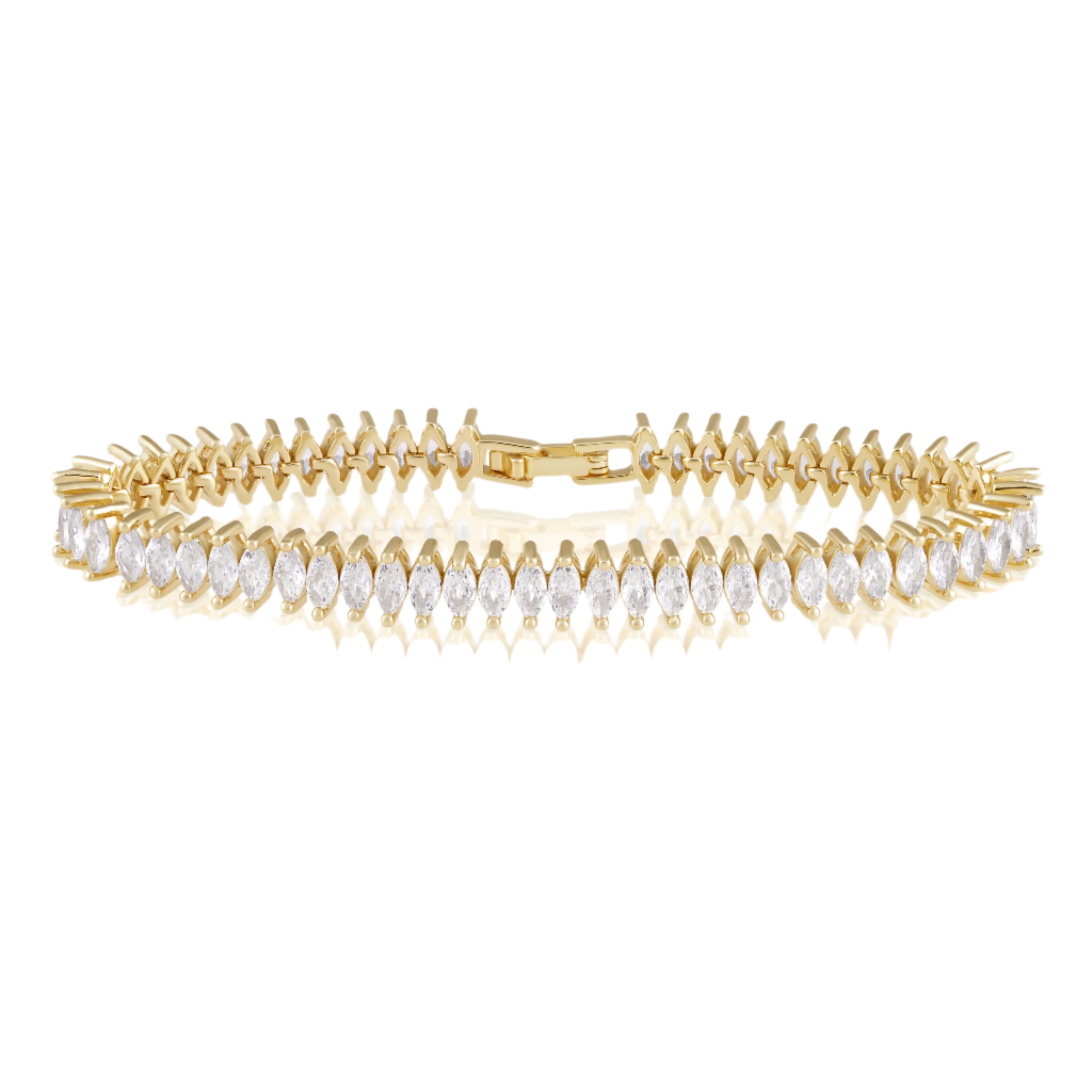 Maisley Tennis Bracelet. 18K gold-plated