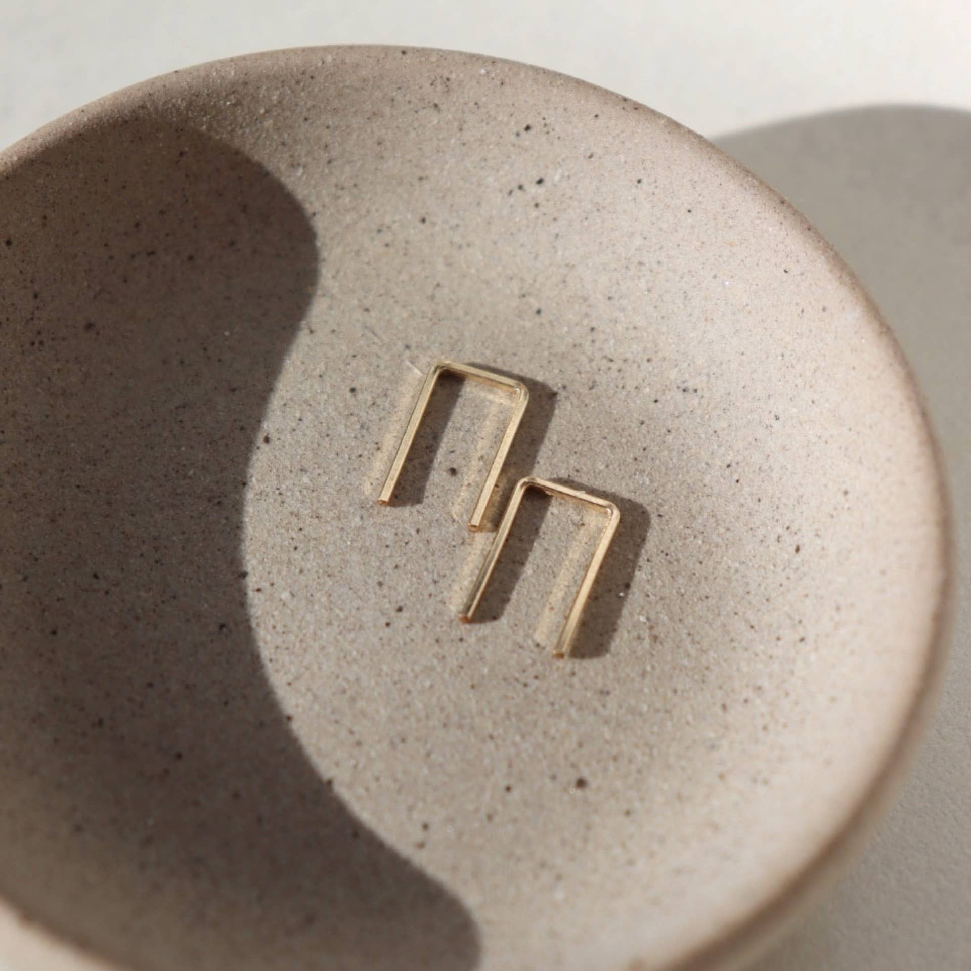 Mini Staple Earrings – 14K Gold Fill, Minimalist Everyday Style