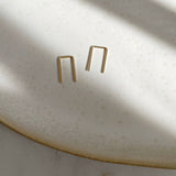 Mini Staple Earrings – 14K Gold Fill, Minimalist Everyday Style