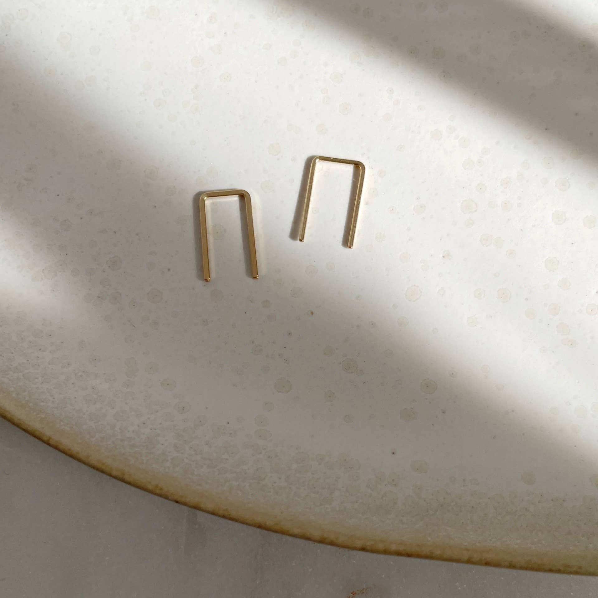 Mini Staple Earrings – 14K Gold Fill, Minimalist Everyday Style