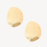 Modern Curved Disc Stud Earrings