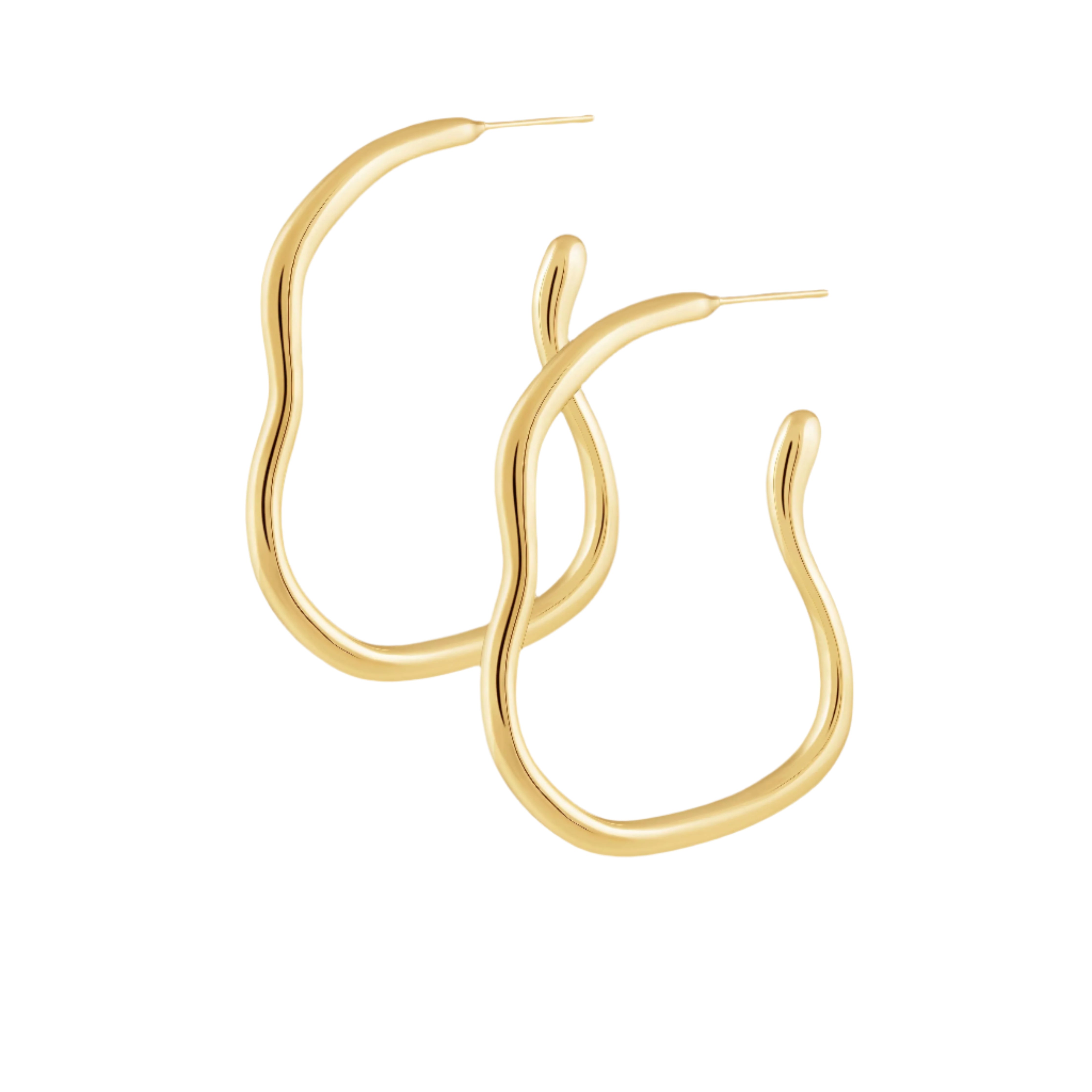 Orah Curved Hoops. 18K gold-plated