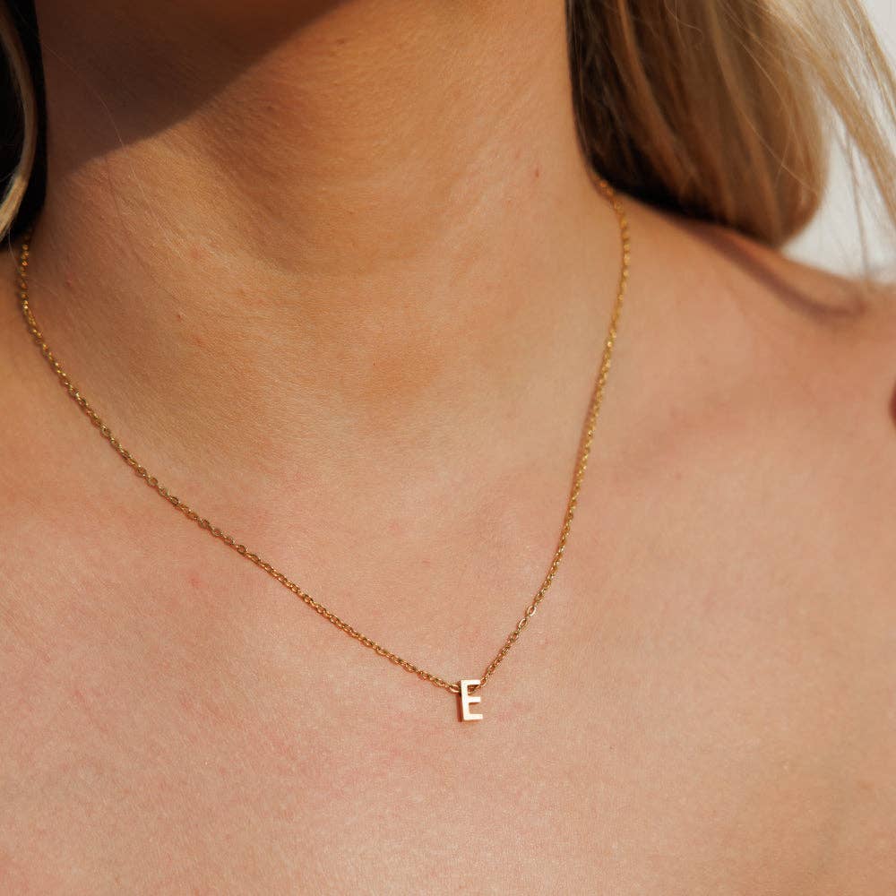 By ella jewellery personalised initial necklace gold E