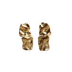 Sienna Textured Hoop Earrings – 18K Gold Plated, Bold & Elegant