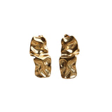 Sienna Textured Hoop Earrings – 18K Gold Plated, Bold & Elegant