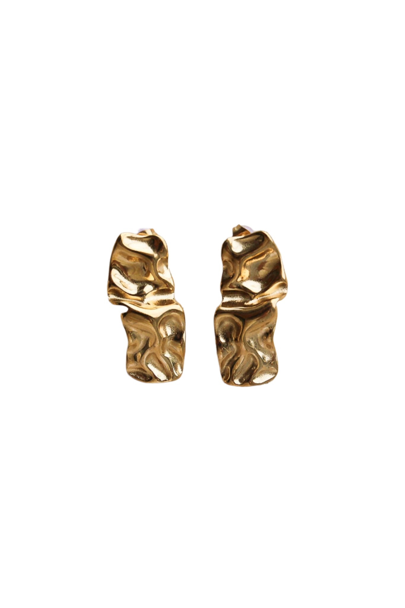 Sienna Textured Hoop Earrings – 18K Gold Plated, Bold & Elegant