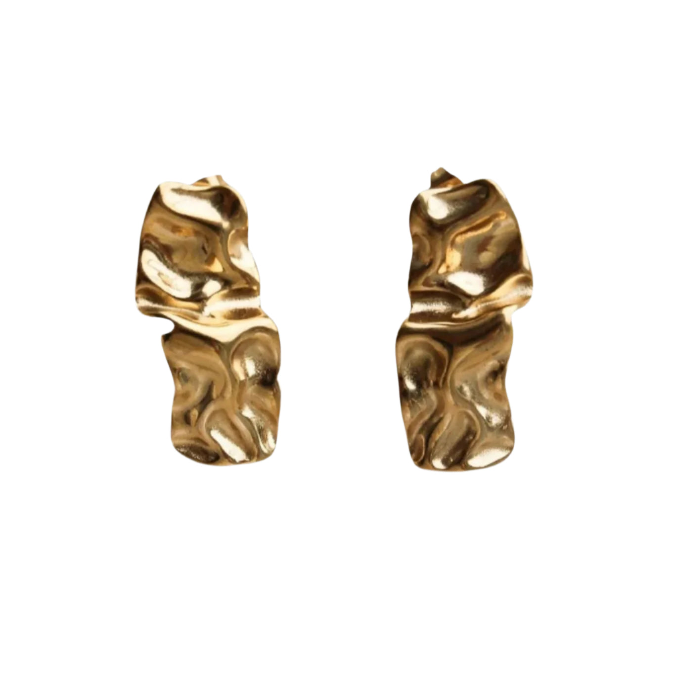 Sienna Textured Hoop Earrings – 18K Gold Plated, Bold & Elegant