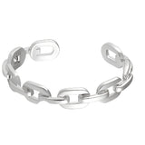 The Kaye Link Bracelet blends bold elegance with timeless style. Sterling silver-plated, waterproof & hypoallergenic