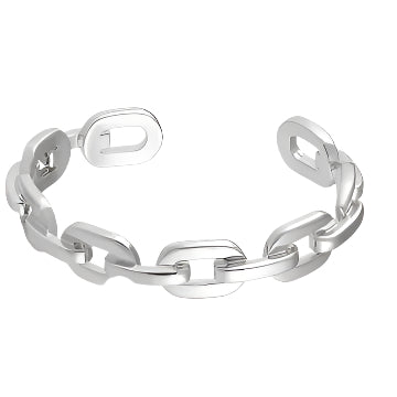The Kaye Link Bracelet blends bold elegance with timeless style. Sterling silver-plated, waterproof & hypoallergenic