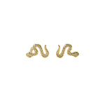Year of the Snake, these gold-plated stud earrings feature CZ stones