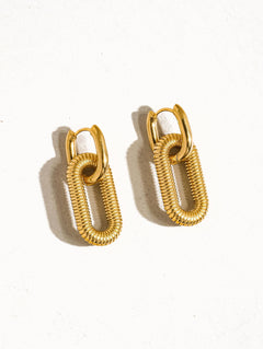 Lyra Double Chain Hoop Earrings