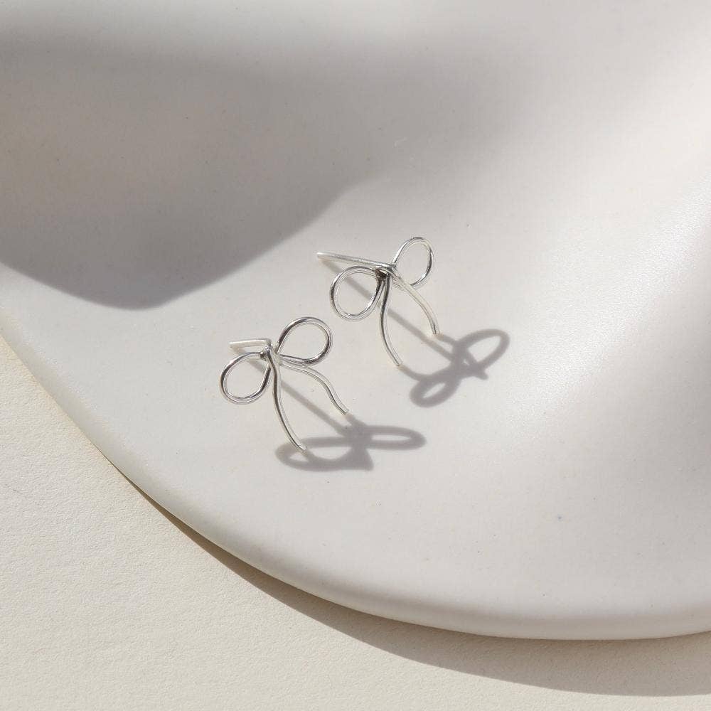 Petite Bow Stud Earrings Gold