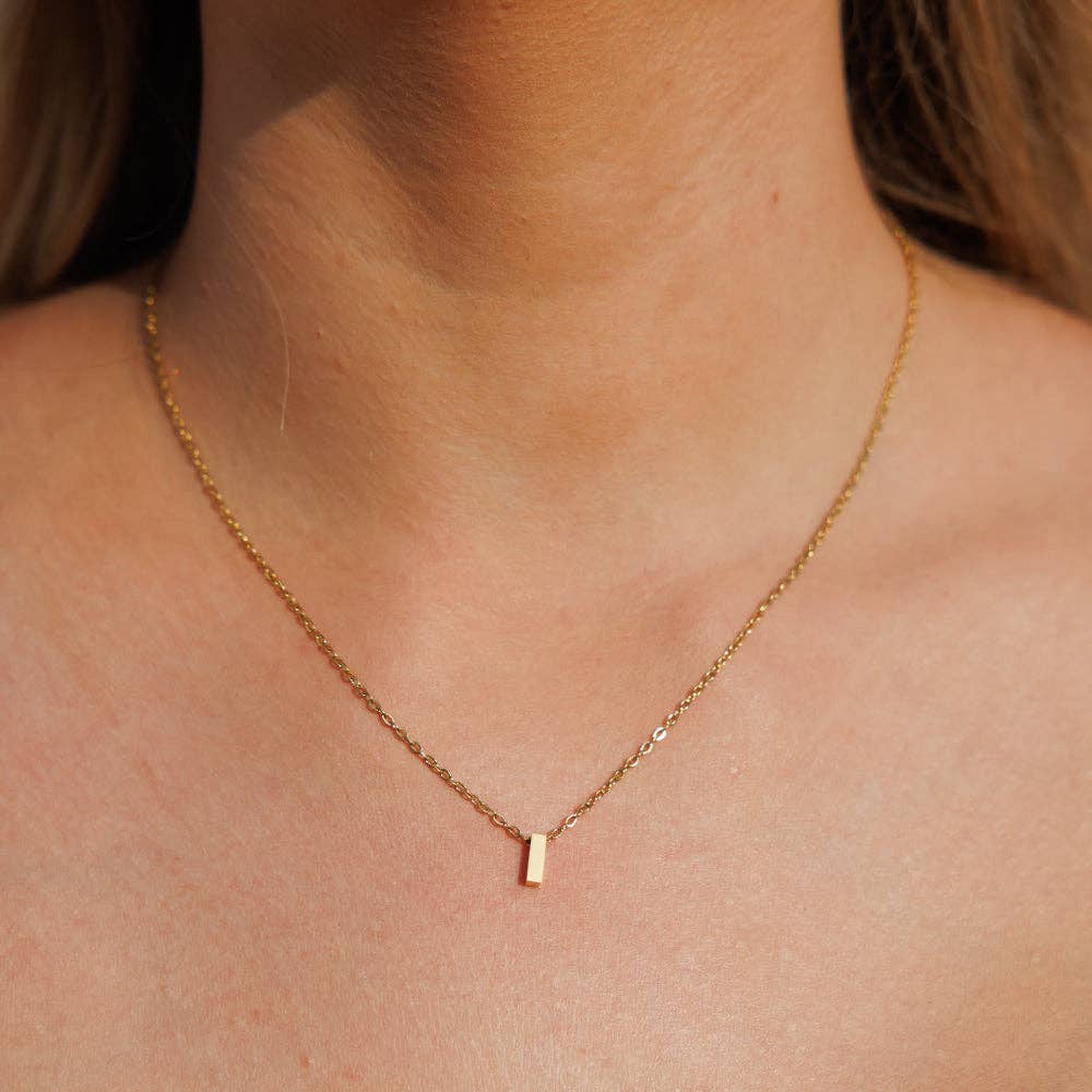 personalised initial necklace gold I