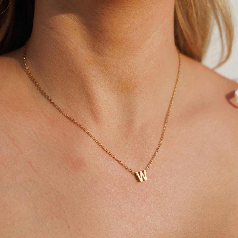 personalised initial necklace gold W
