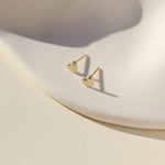 Valentine Heart Stud Earrings. 14K gold-filled, hypoallergenic & tarnish-resistant, featuring a dainty polka dot border. Perfect for everyday wear.