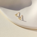 Valentine Heart Stud Earrings. 14K gold-filled, hypoallergenic & tarnish-resistant, featuring a dainty polka dot border. Perfect for everyday wear.